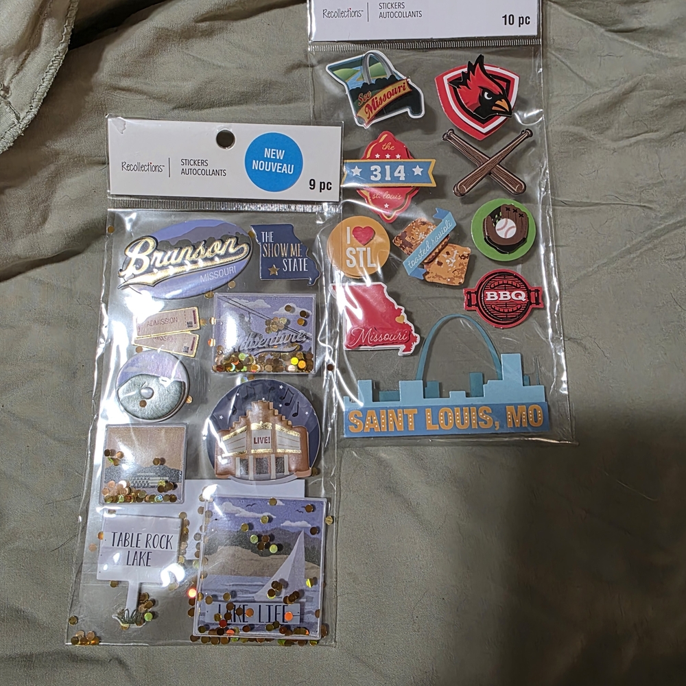 3/20$ Recollections Missouri Stickers-Branson And Saint Louis